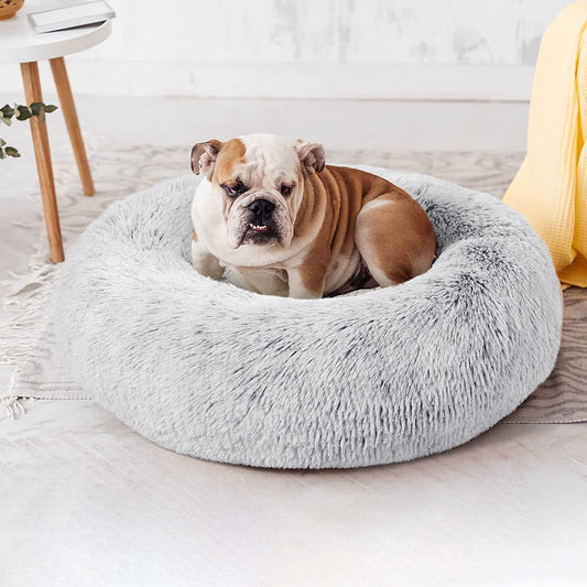 Cat Beds for Indoor Cats - Cat Bed with Machine Washable, Waterproof Bottom - Fluffy Dog and Cat Calming Cushion Bed for Joint-Relief and Sleep Improvement
